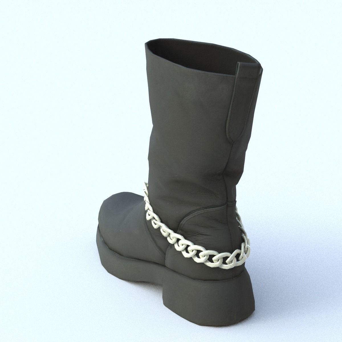 Boot Low Poly with chains Low-poly 3D model_10