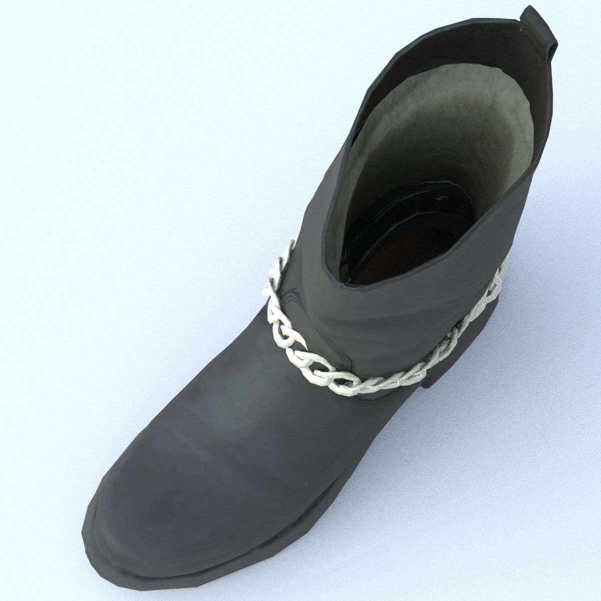 Boot Low Poly with chains Low-poly 3D model_4
