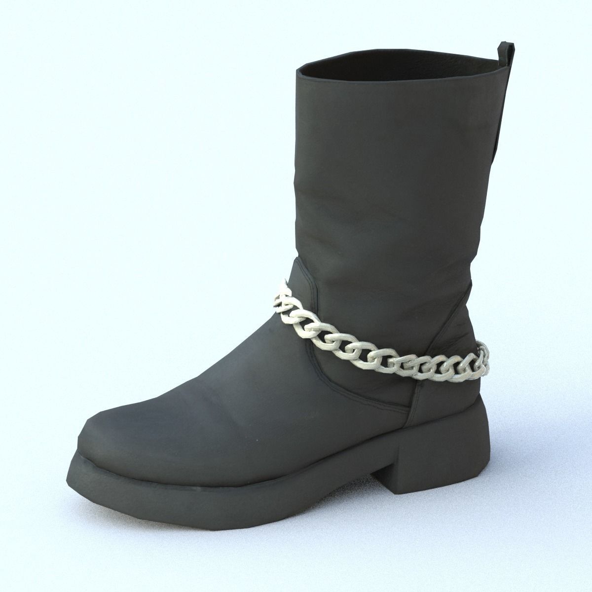 Boot Low Poly with chains Low-poly 3D model_13