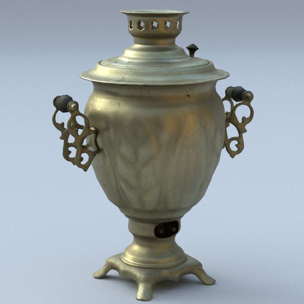 Samovar Low Poly old russian coffee pot Low-poly 3D model_12