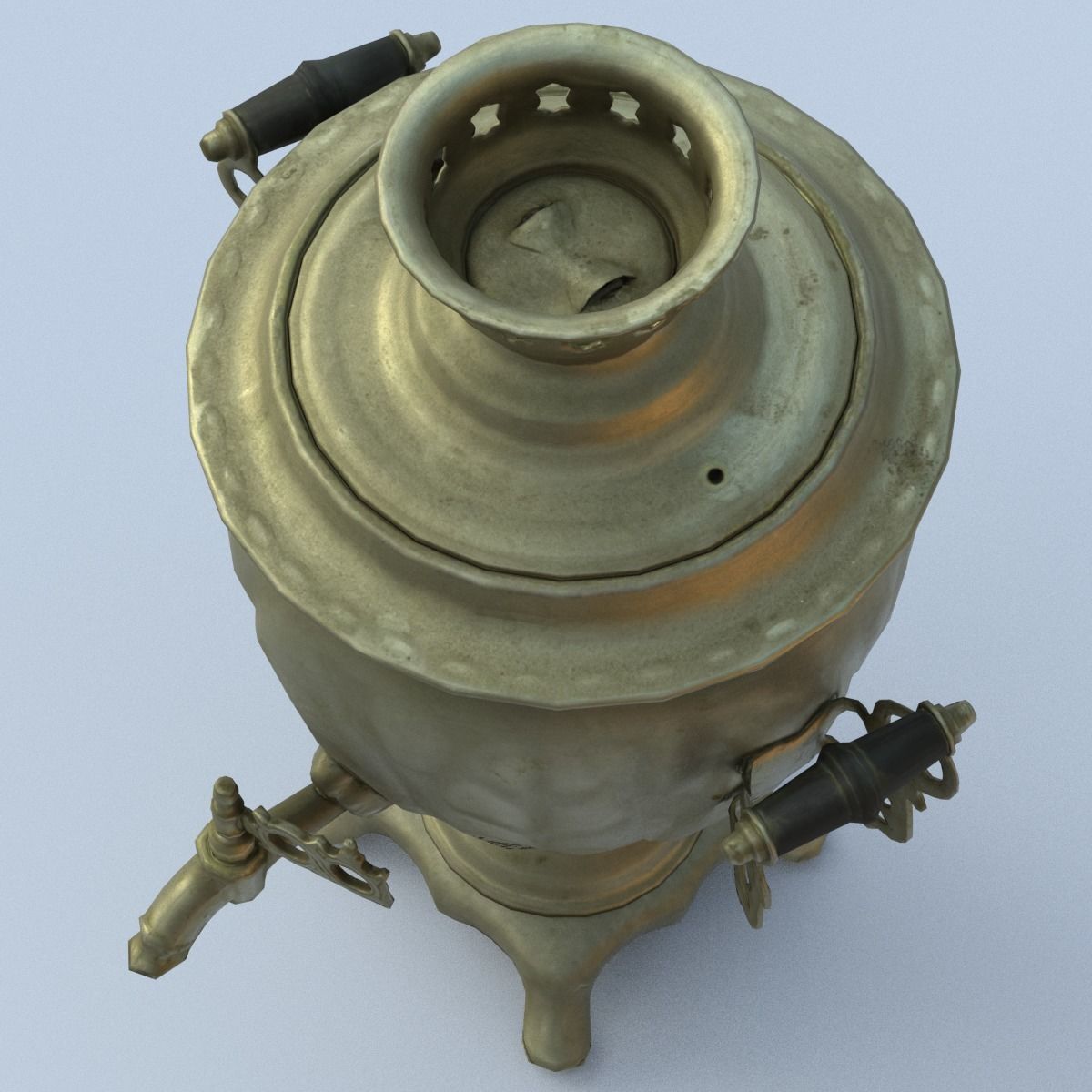 Samovar Low Poly old russian coffee pot Low-poly 3D model_1