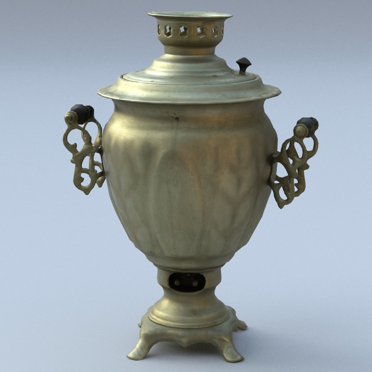 Samovar Low Poly old russian coffee pot Low-poly 3D model_11