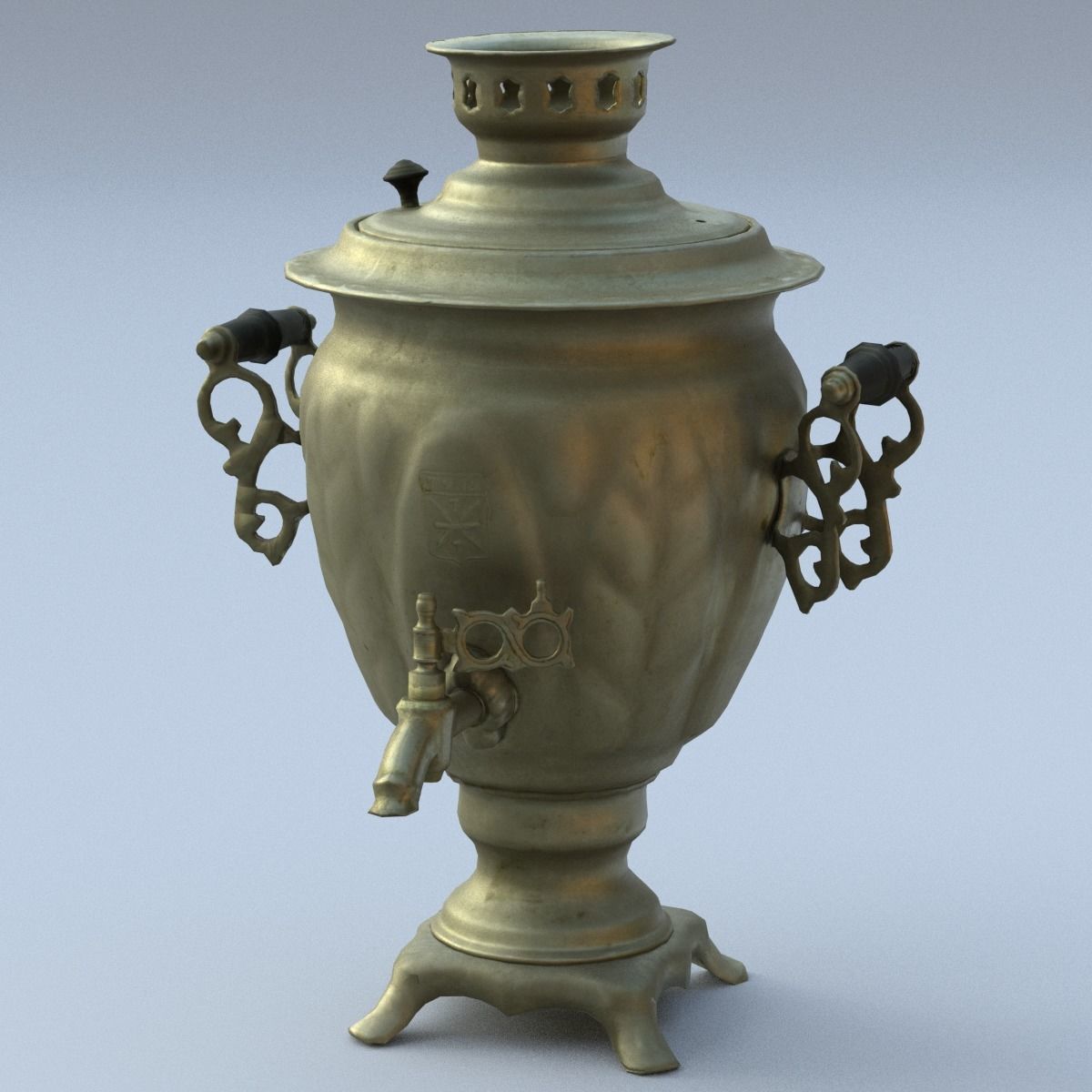 Samovar Low Poly old russian coffee pot Low-poly 3D model_15