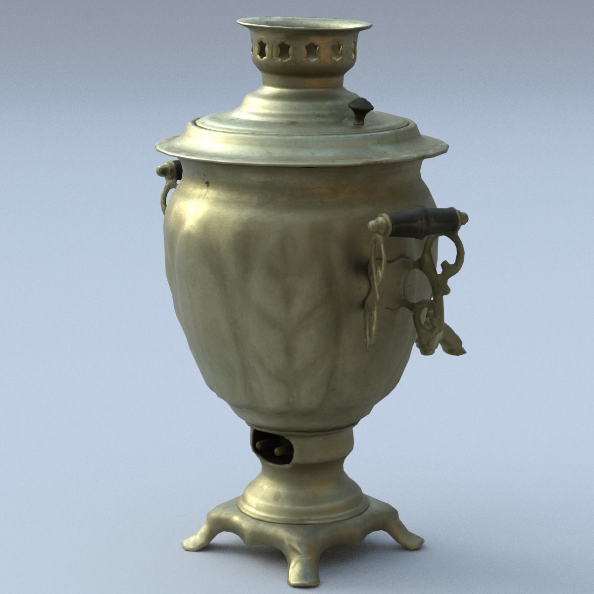 Samovar Low Poly old russian coffee pot Low-poly 3D model_8