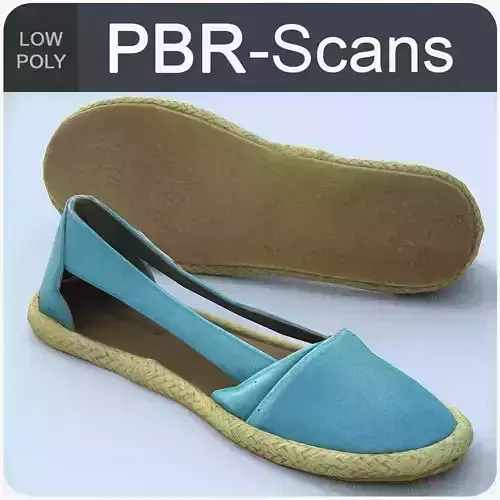 Shoe Low Poly espadrille shoes