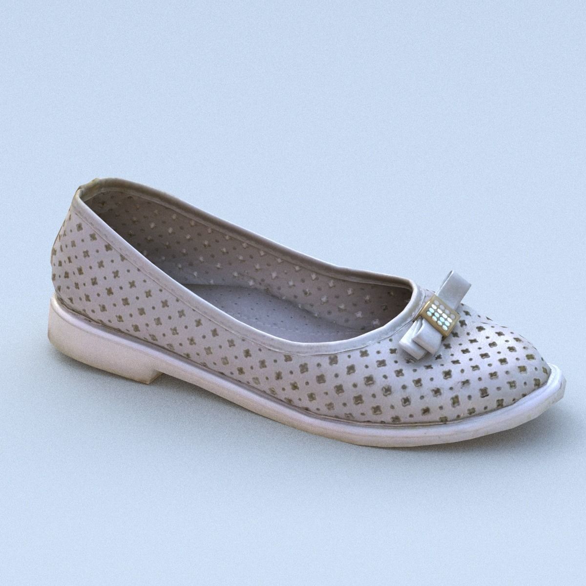 Shoe Low Poly flat shoes Low-poly 3D model_11