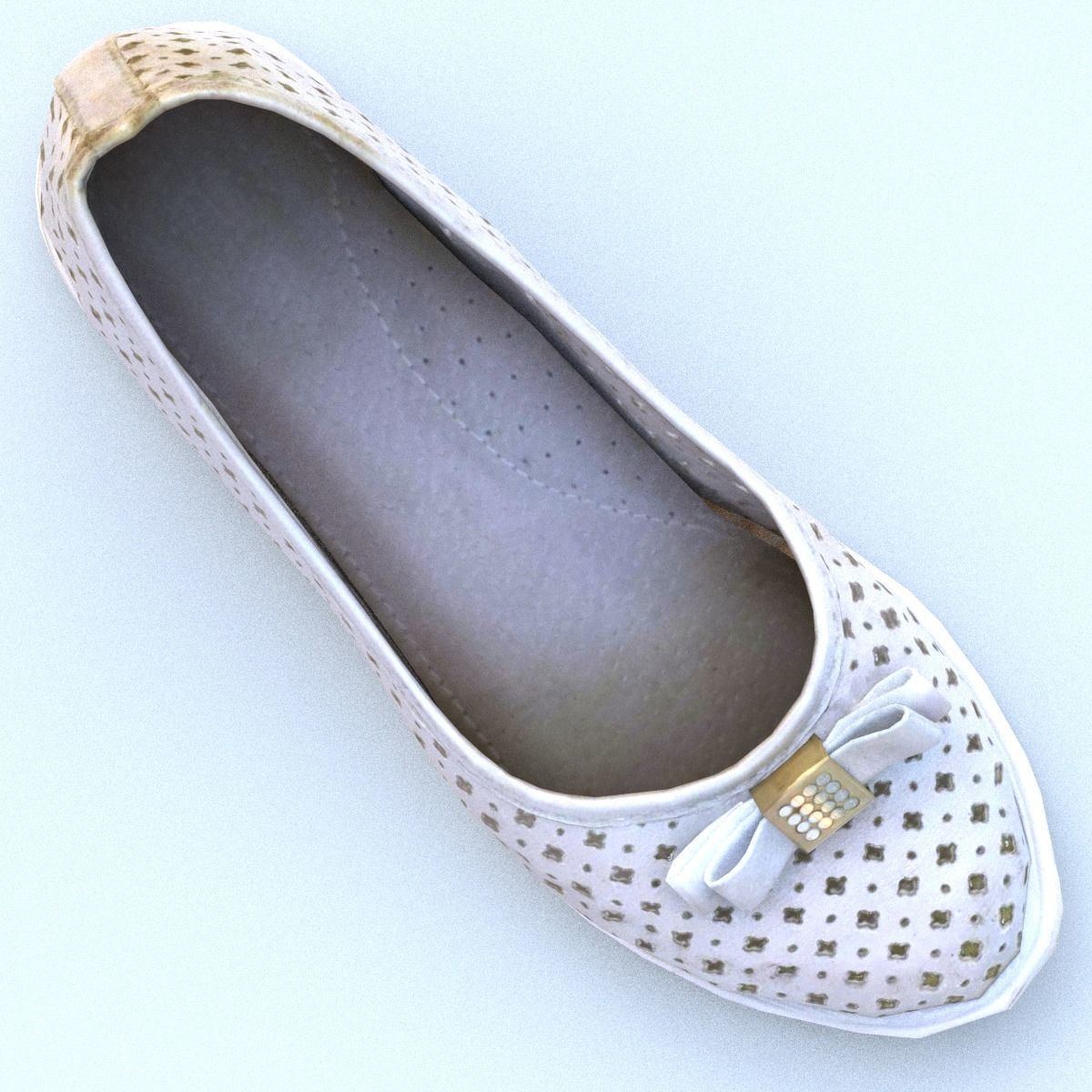 Shoe Low Poly flat shoes Low-poly 3D model_1