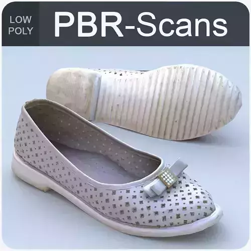 Shoe Low Poly flat shoes Low-poly 3D model