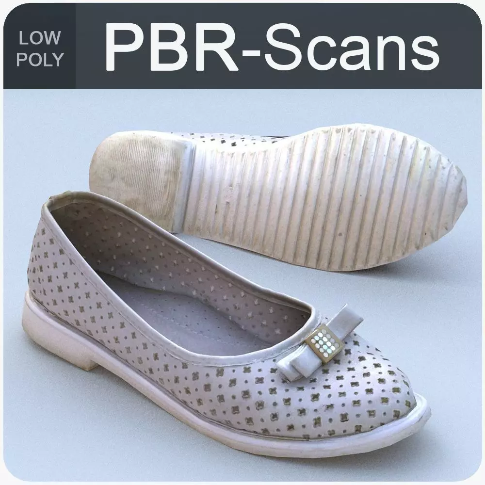 Shoe Low Poly flat shoes Low-poly 3D model_0