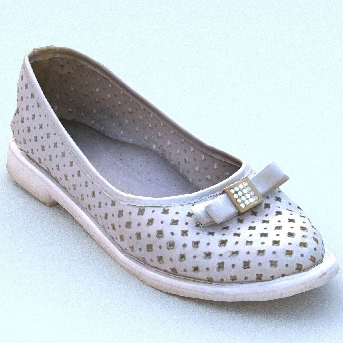 Shoe Low Poly flat shoes Low-poly 3D model_3