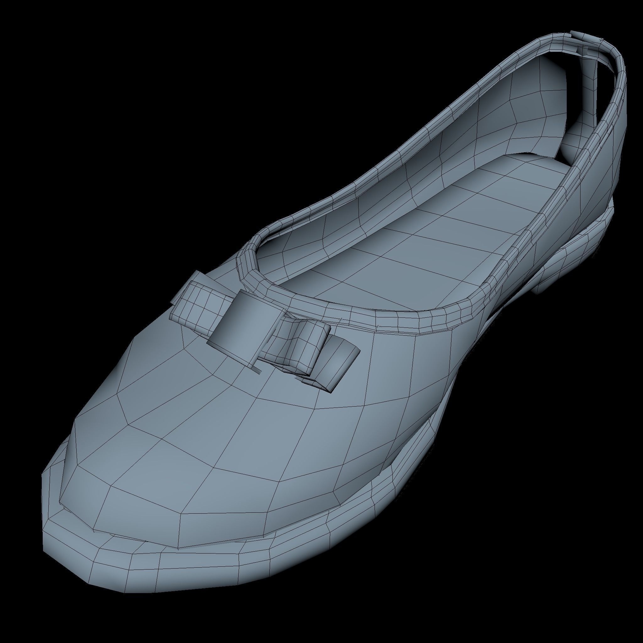 Shoe Low Poly flat shoes Low-poly 3D model_6