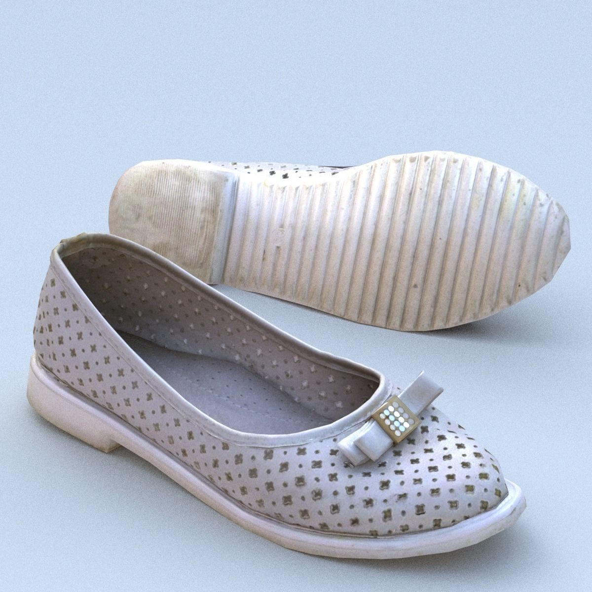 Shoe Low Poly flat shoes Low-poly 3D model_4