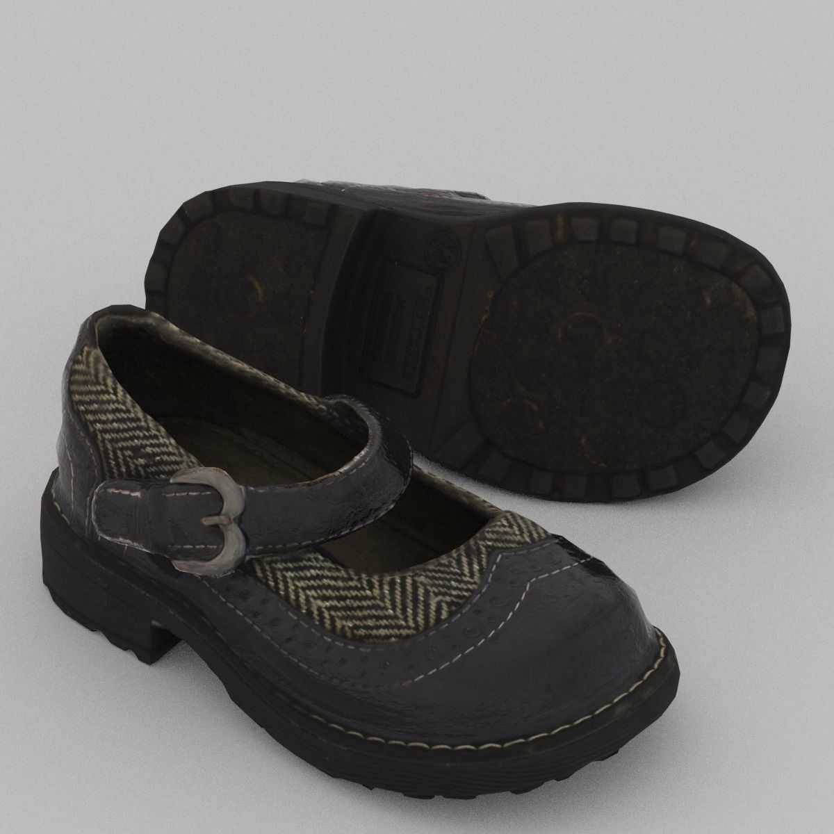 Child Shoe Low Poly Low-poly 3D model_5