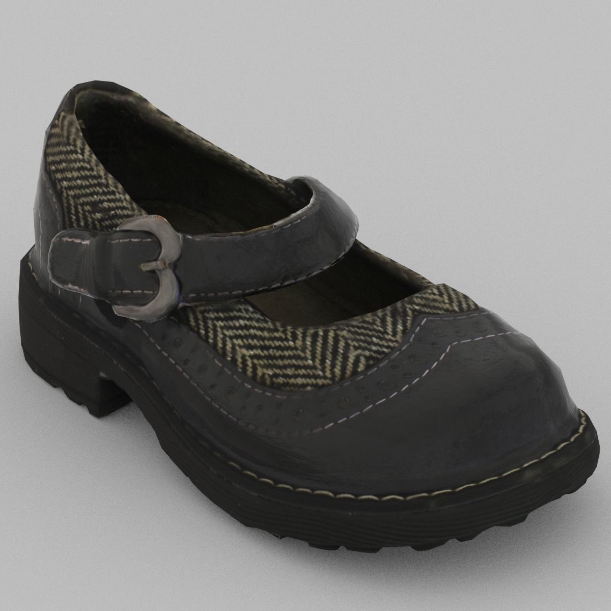 Child Shoe Low Poly Low-poly 3D model_1