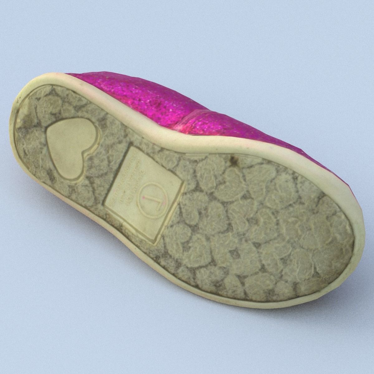 Shoe Low Poly with heart Low-poly 3D model_3