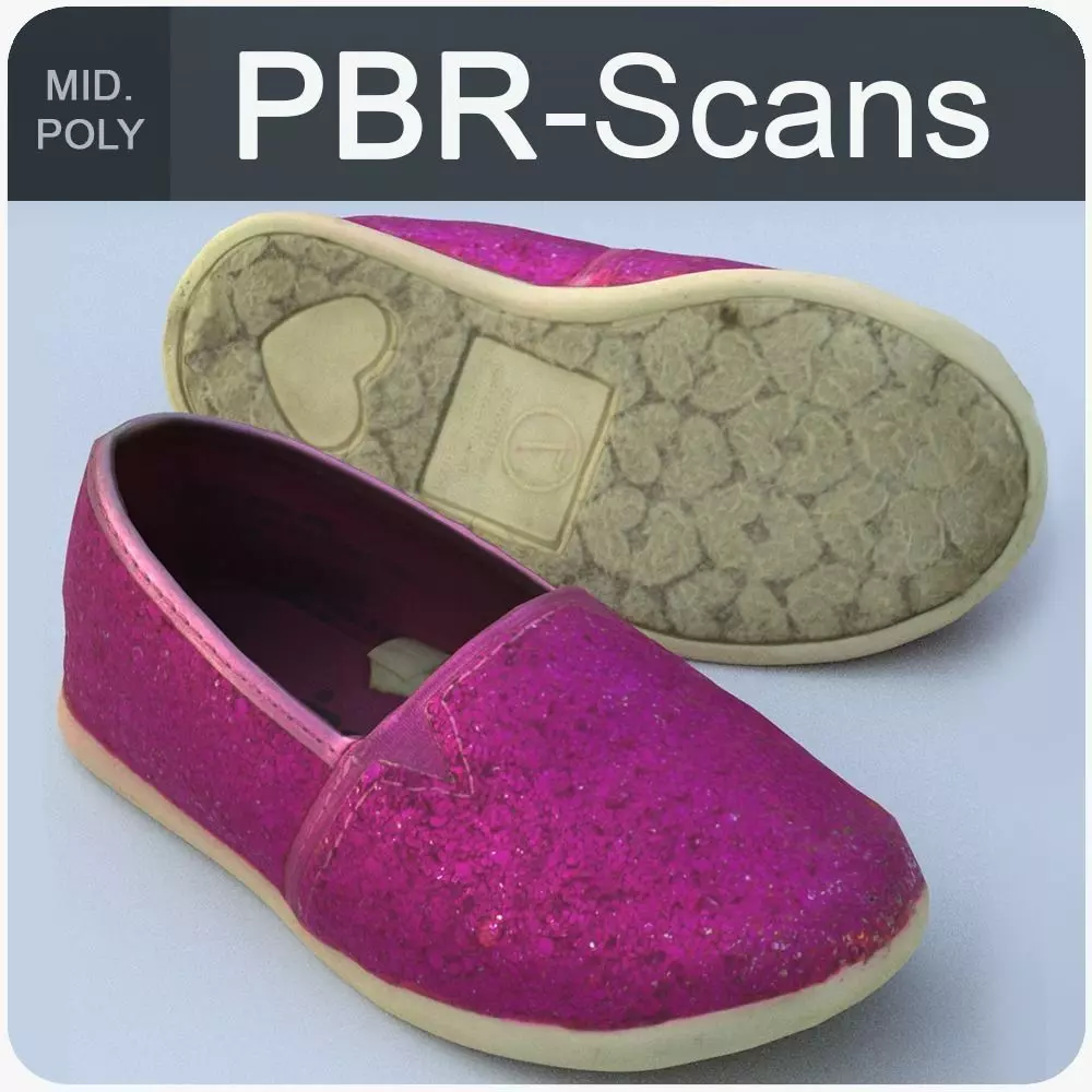 Shoe Low Poly with heart Low-poly 3D model_0