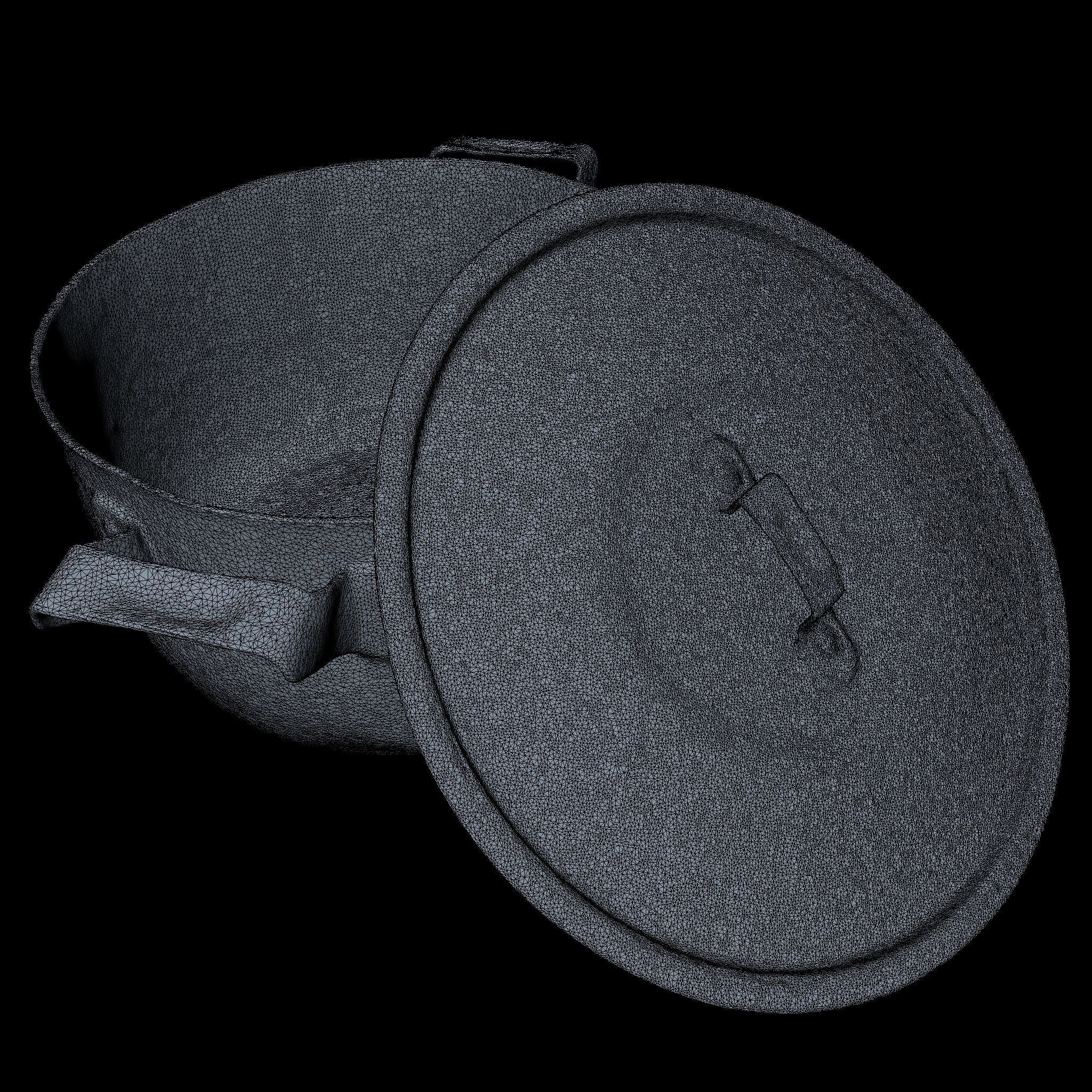 Saucepan High Poly metal pot 3D model_7
