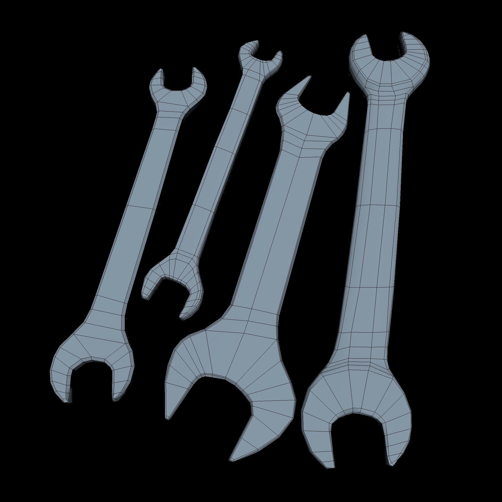 Wrenchs Low SM Low-poly 3D model_6