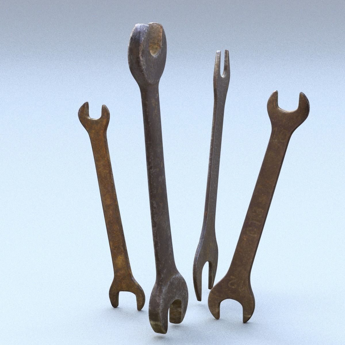 Wrenchs Low SM Low-poly 3D model_10