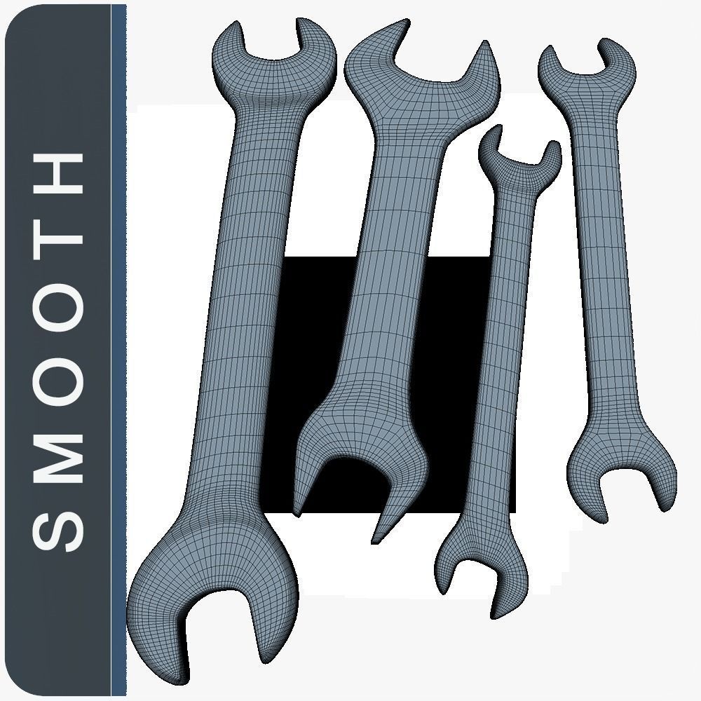 Wrenchs Low SM Low-poly 3D model_4