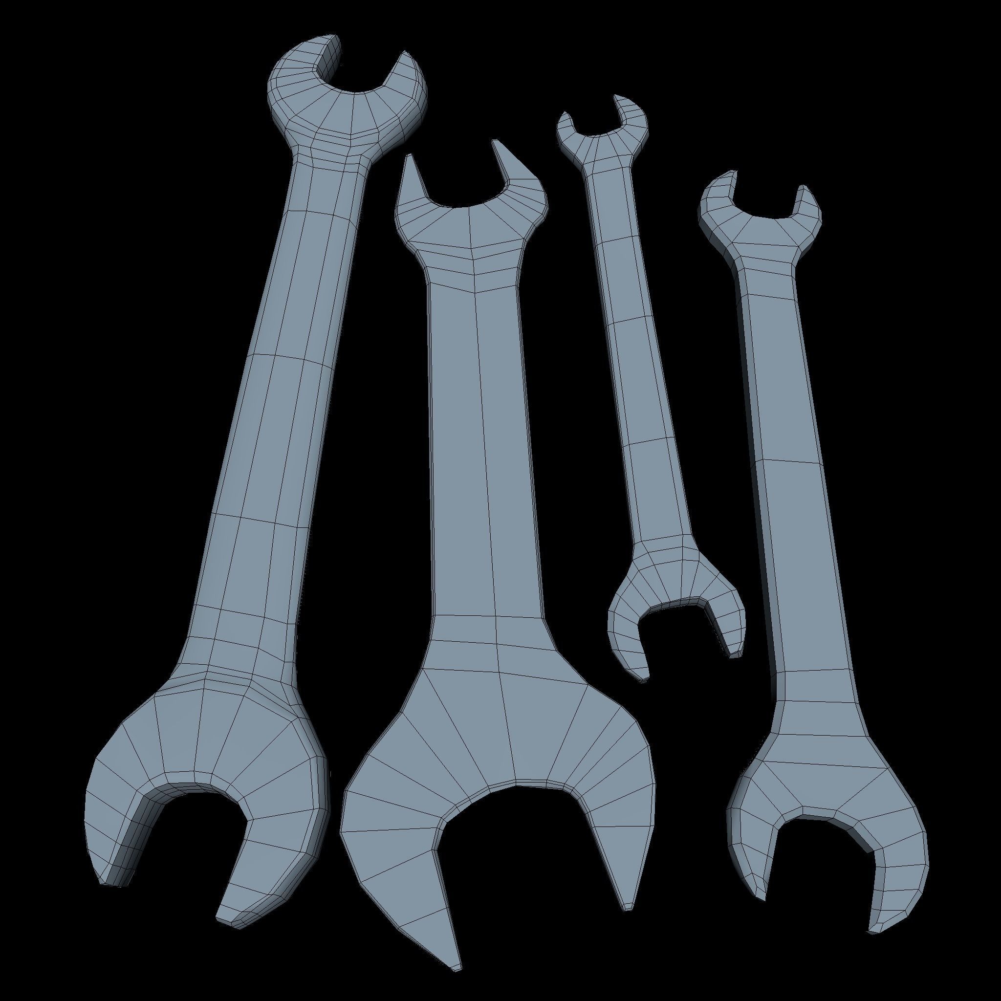 Wrenchs Low SM Low-poly 3D model_5