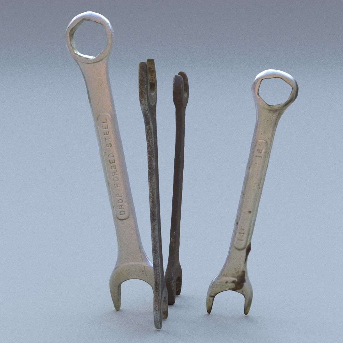 Wrenchs Middle Poly 3D model_9