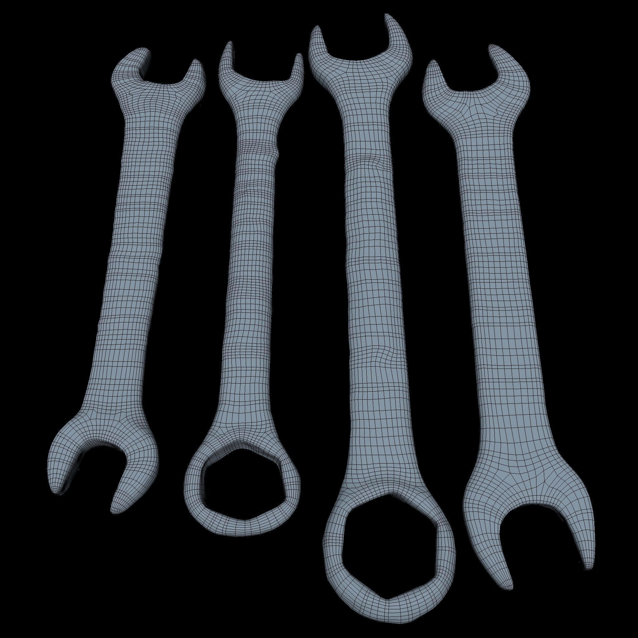 Wrenchs Middle Poly 3D model_3