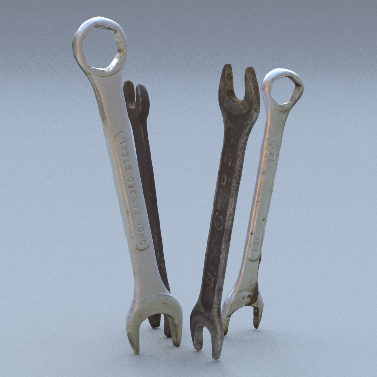 Wrenchs Middle Poly 3D model_7