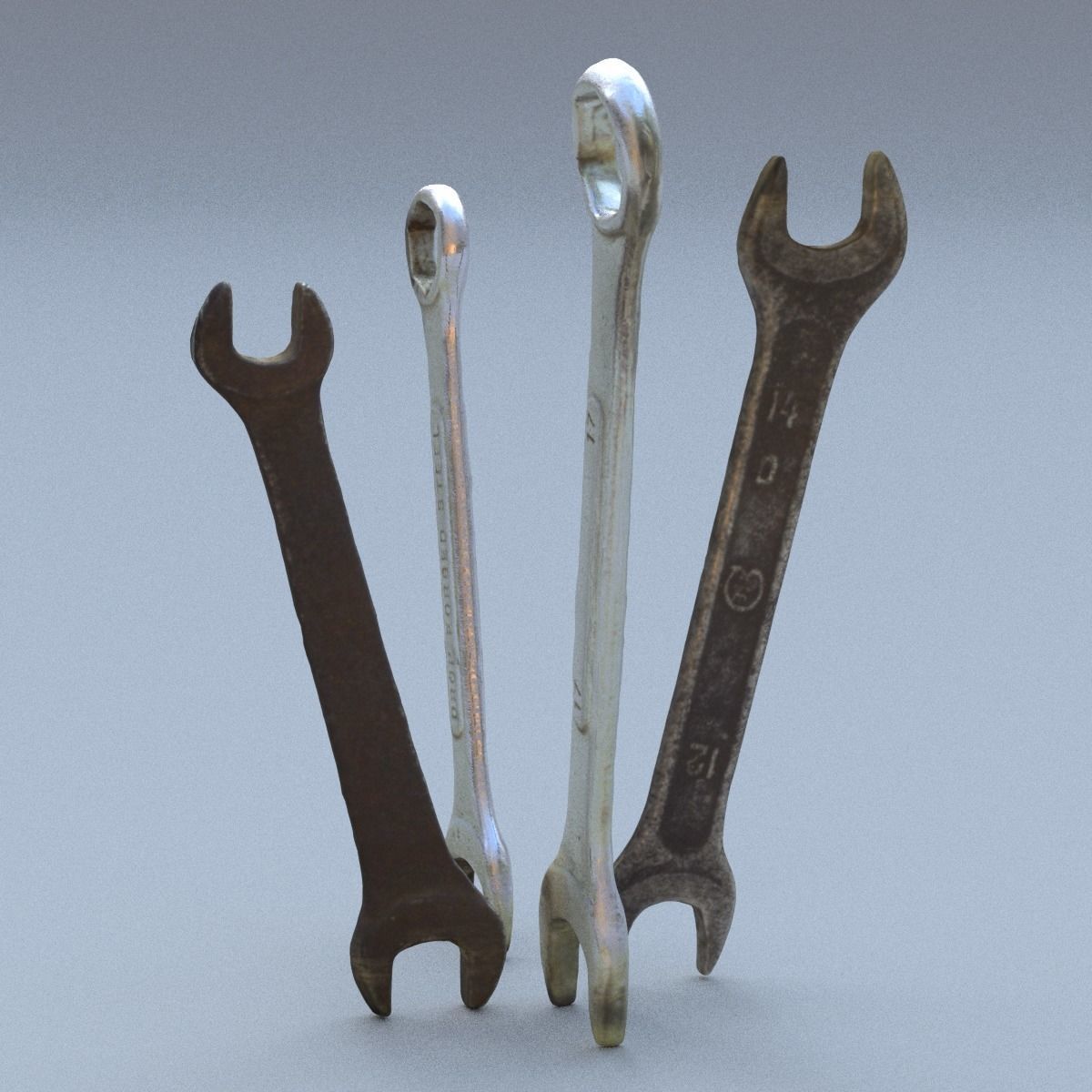Wrenchs Middle Poly 3D model_10