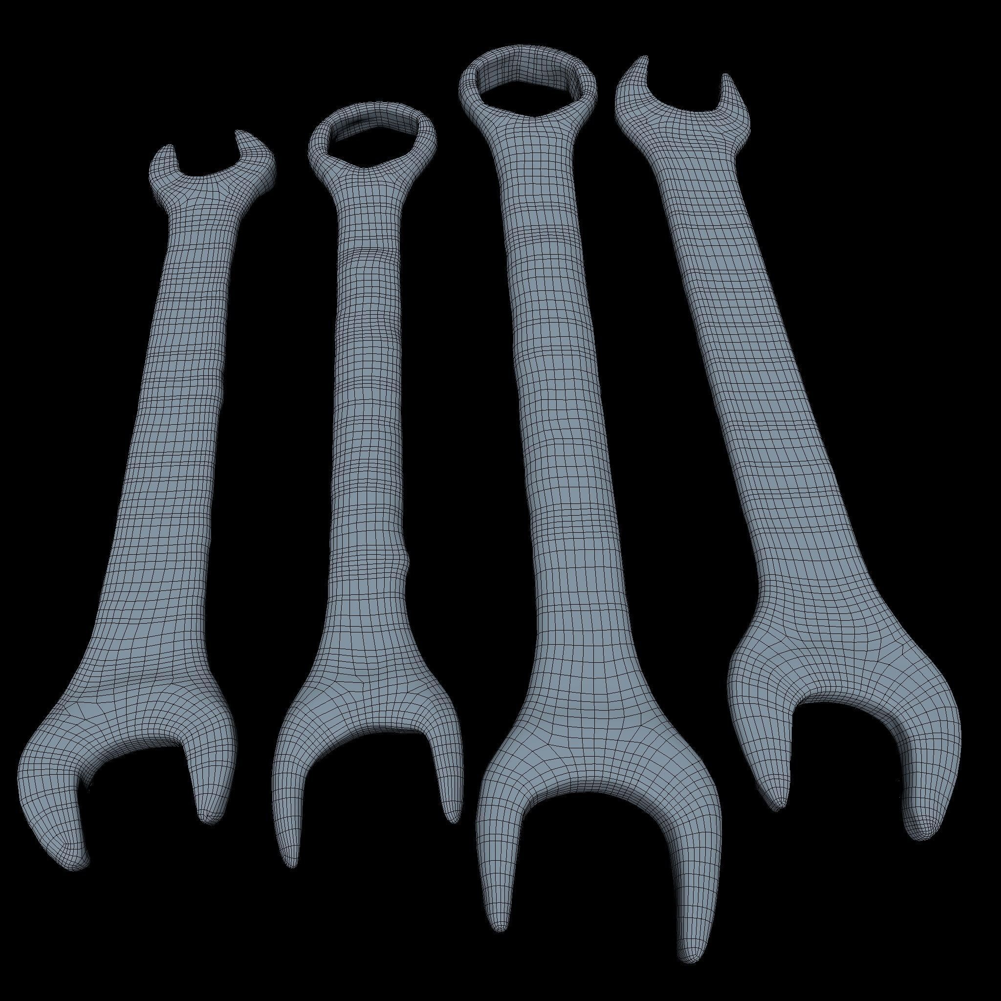 Wrenchs Middle Poly 3D model_2