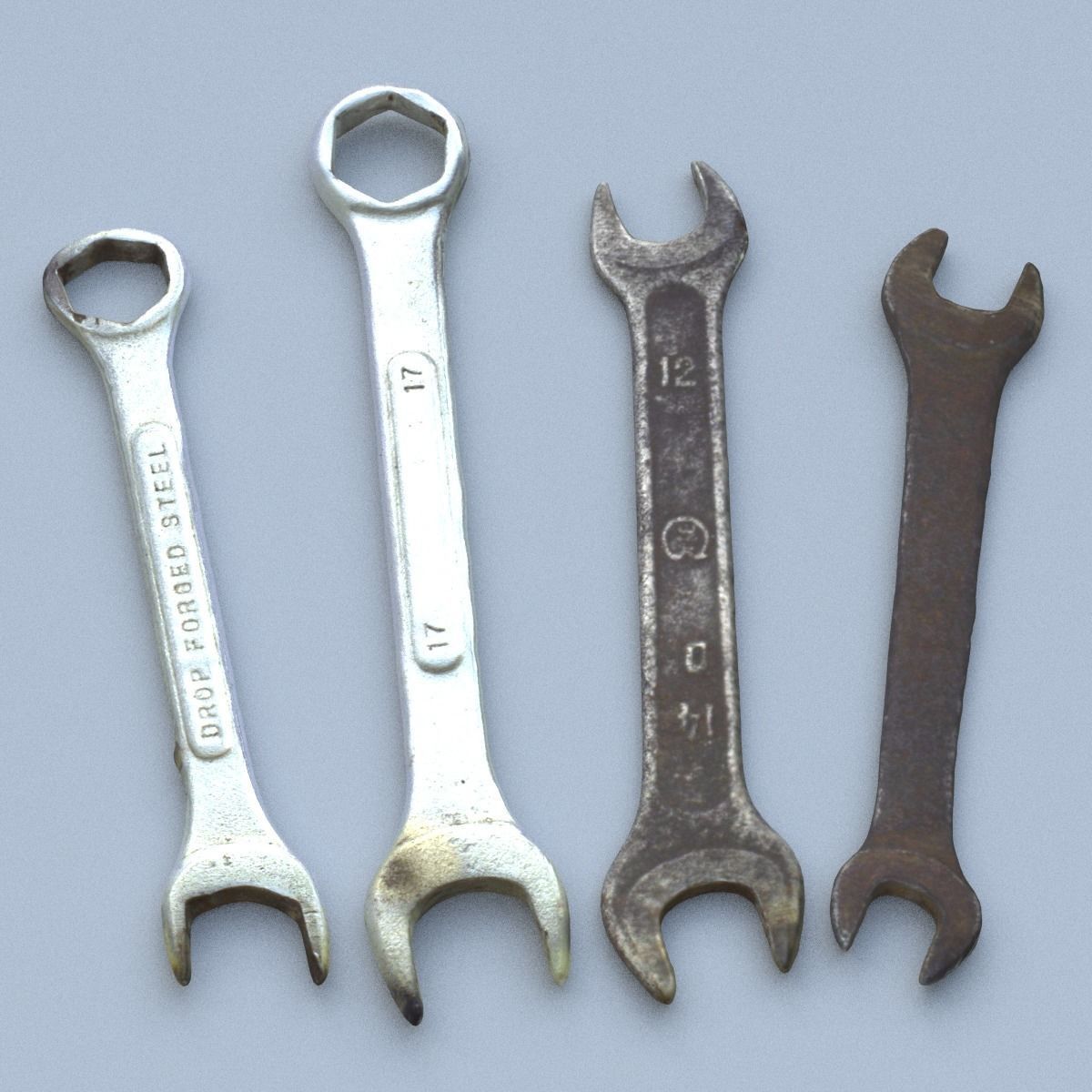 Wrenchs Middle Poly 3D model_1