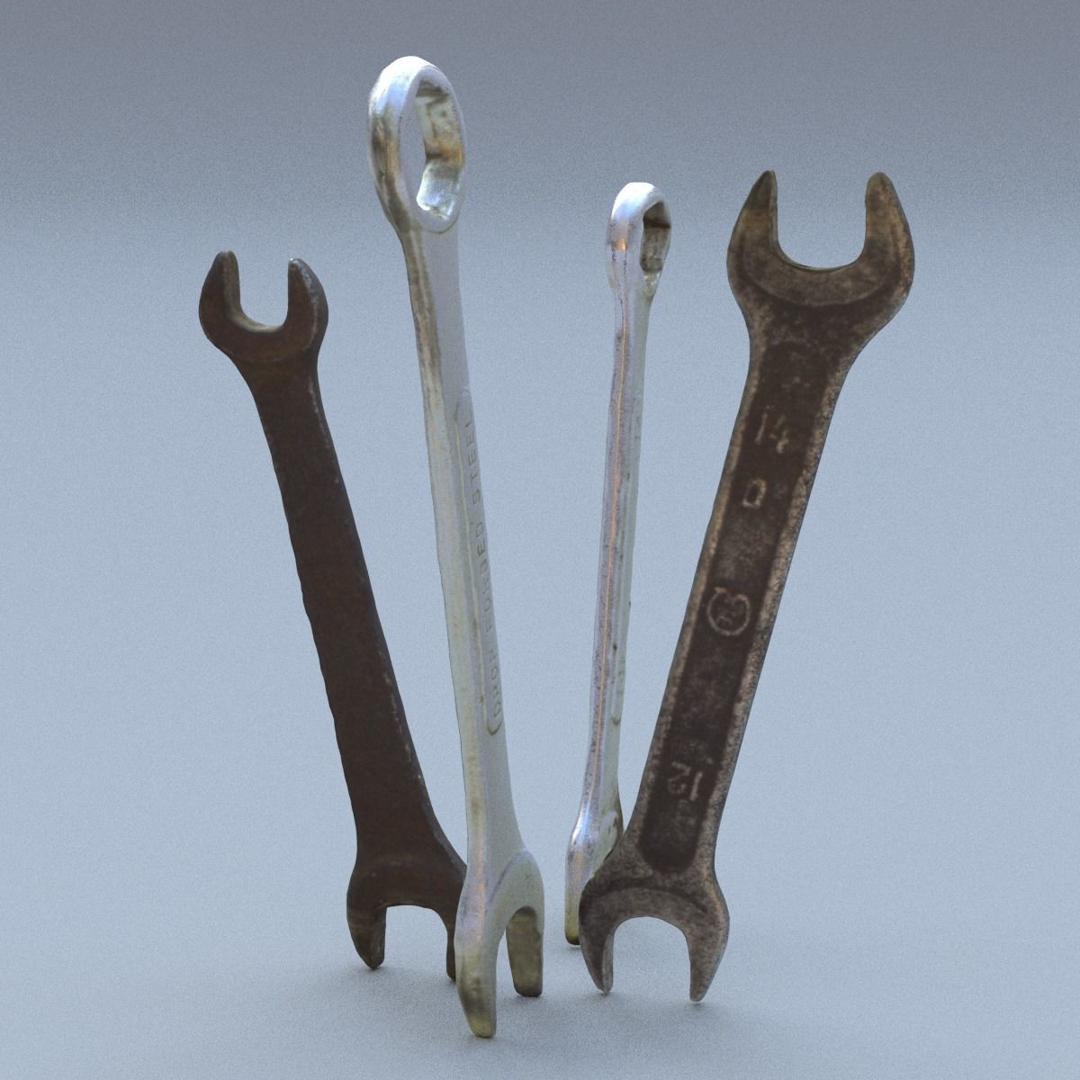 Wrenchs Middle Poly 3D model_8