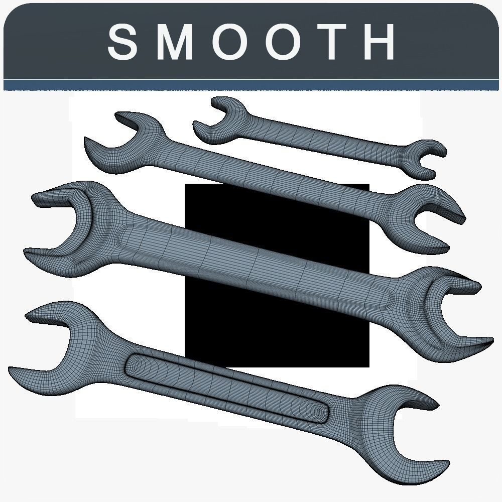 Wrenchs Low SM Low-poly 3D model_4