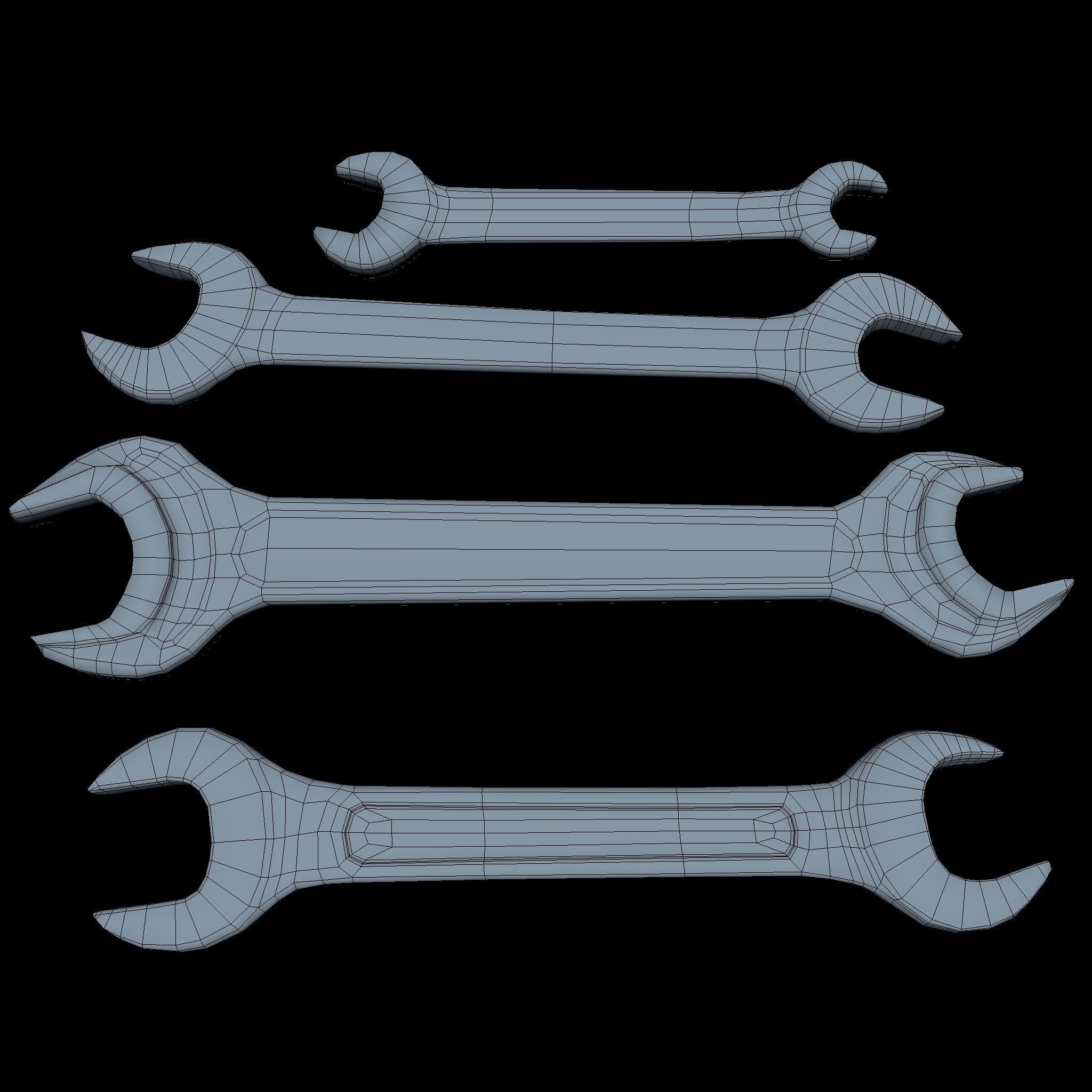 Wrenchs Low SM Low-poly 3D model_6