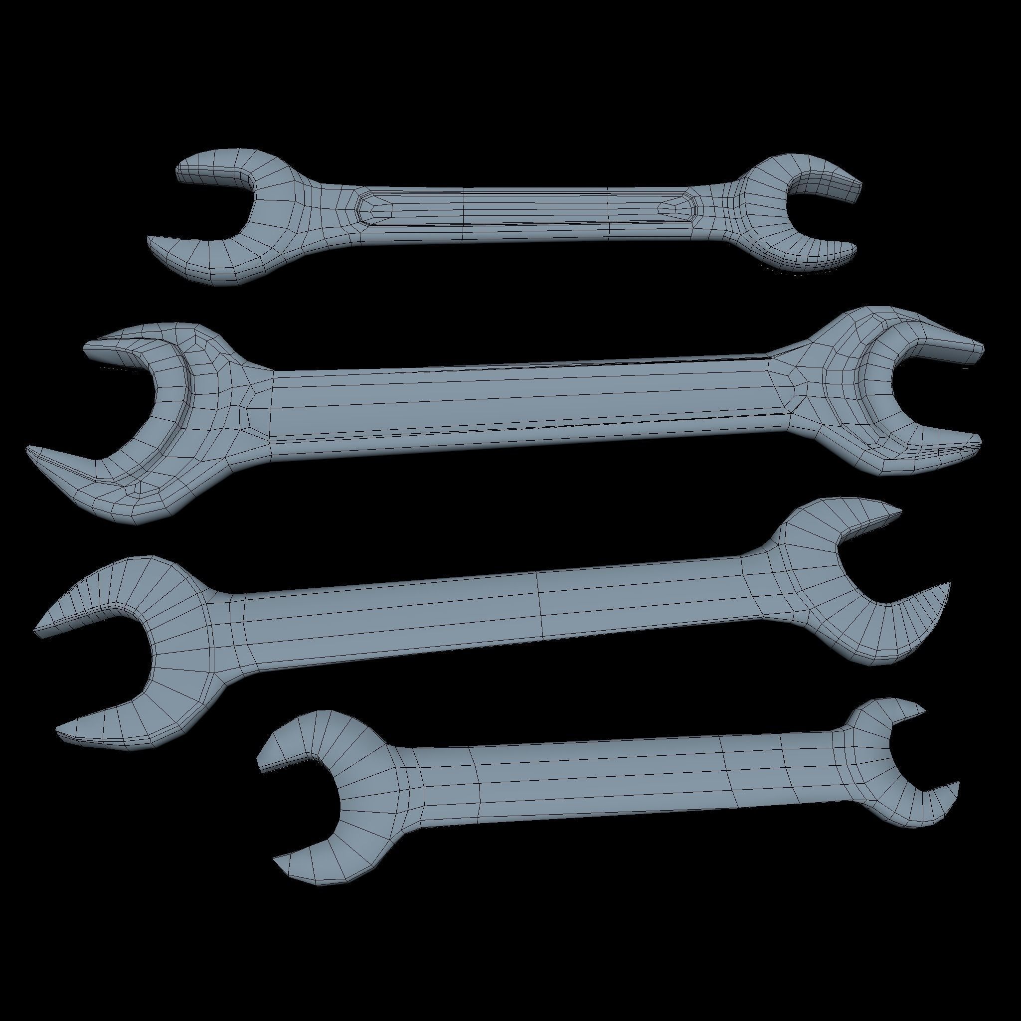Wrenchs Low SM Low-poly 3D model_5