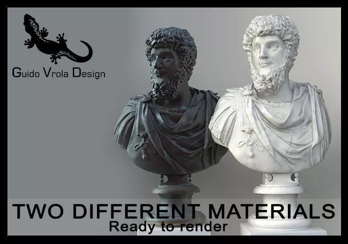 Lucius Verus Emperor Bust 3D model_0