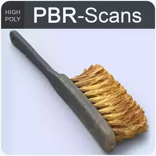 Brush High Poly with wooden handle