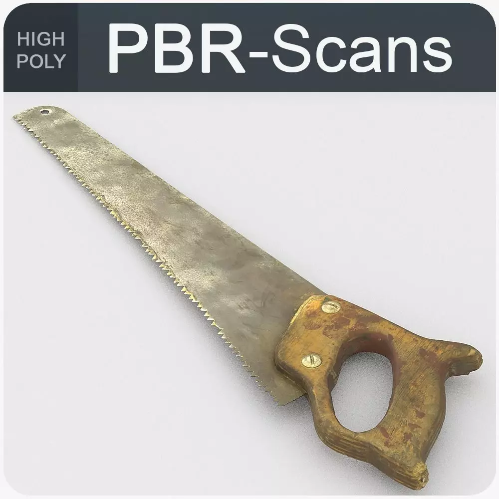 Handsaw High Poly saw blade 3D model_0