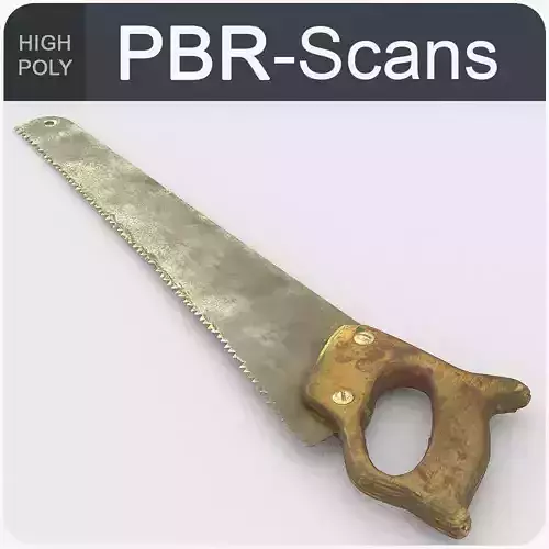 Handsaw High Poly saw blade 3D model