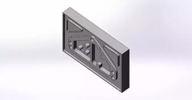 Simple plate design for training at CNC milling 