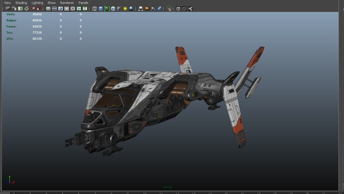Phantom Aircraft Low-poly 3D model_27