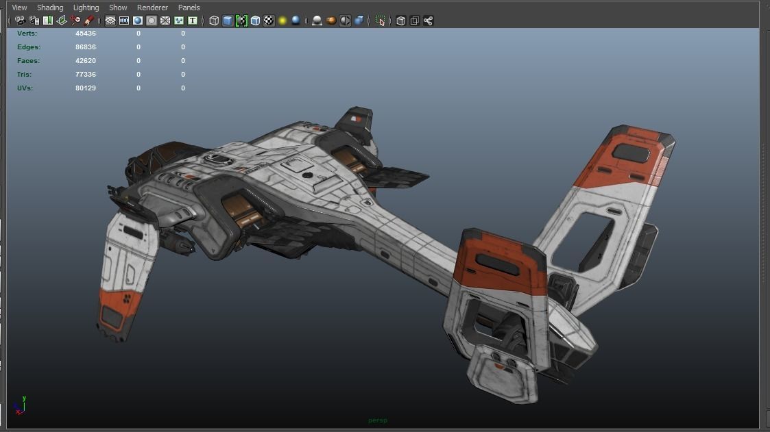 Phantom Aircraft Low-poly 3D model_29