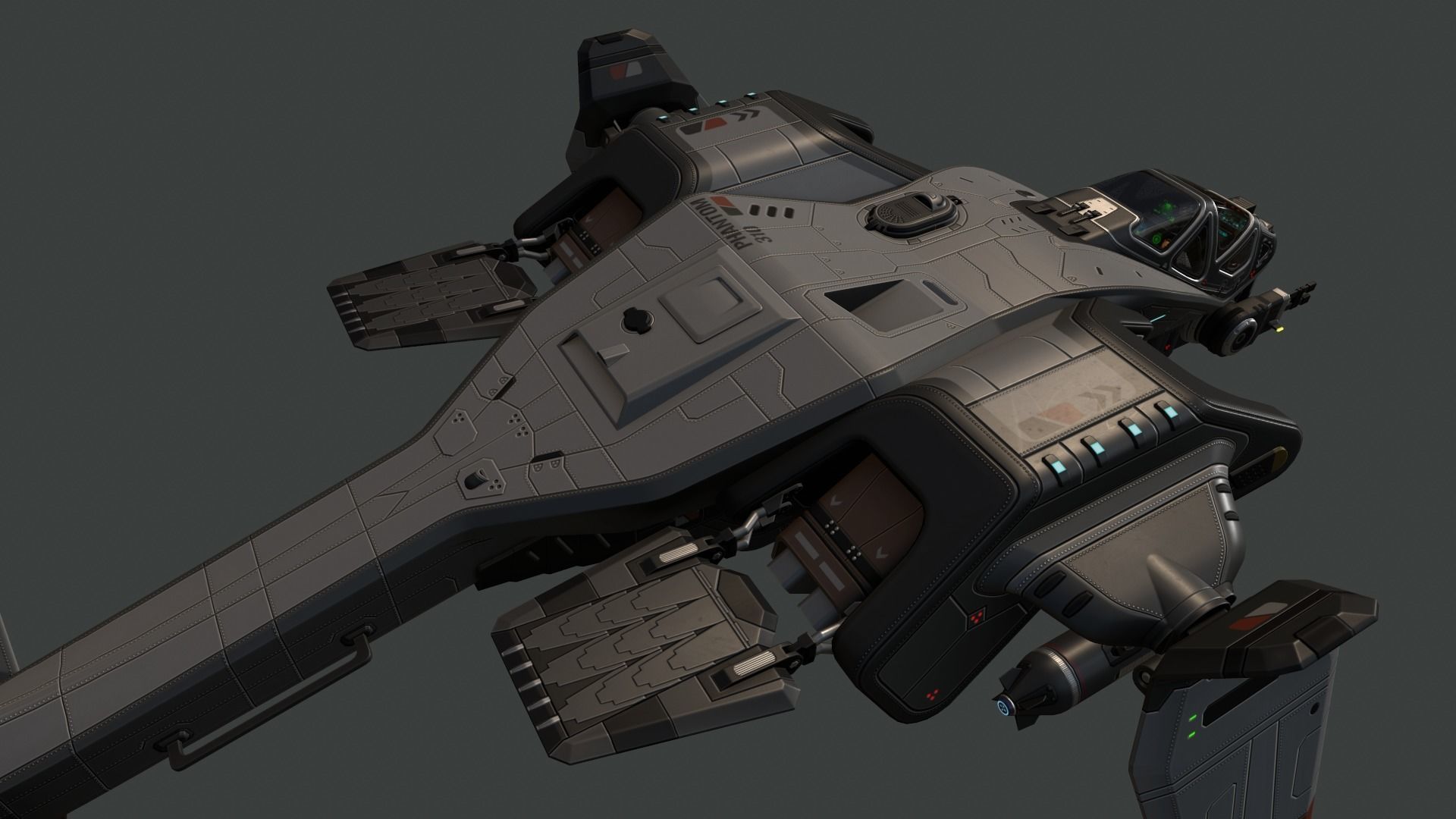 Phantom Aircraft Low-poly 3D model_9