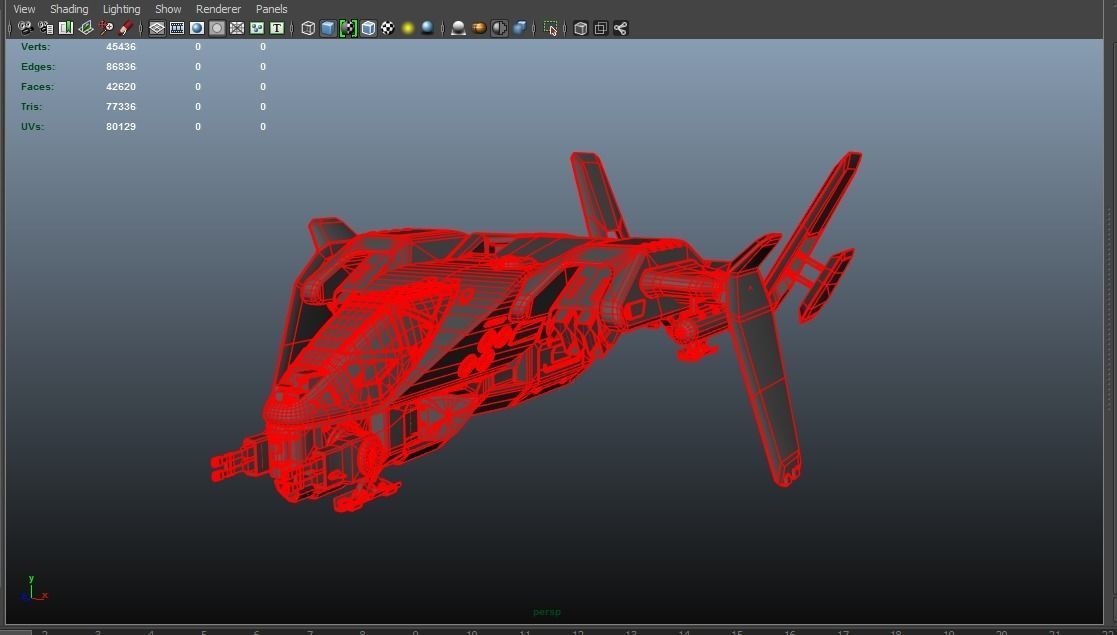Phantom Aircraft Low-poly 3D model_30