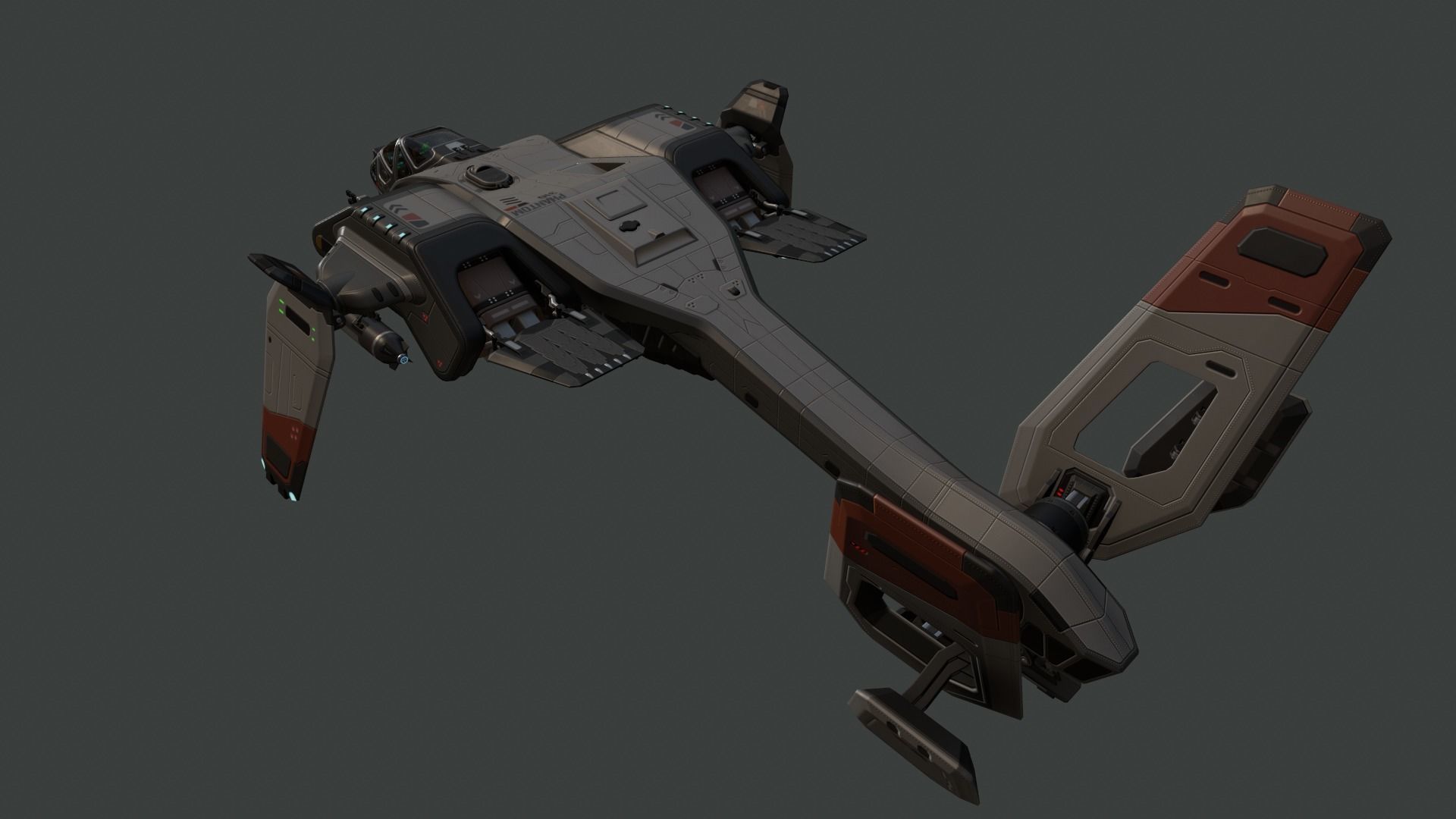 Phantom Aircraft Low-poly 3D model_10