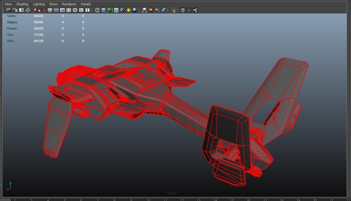 Phantom Aircraft Low-poly 3D model_33