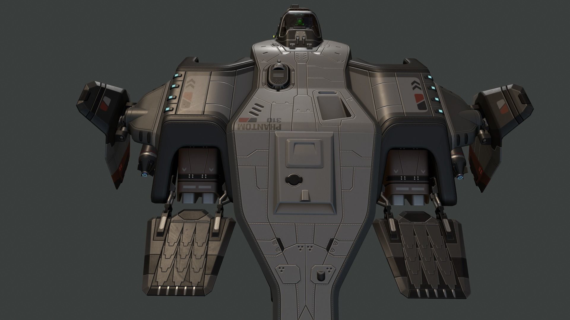 Phantom Aircraft Low-poly 3D model_3