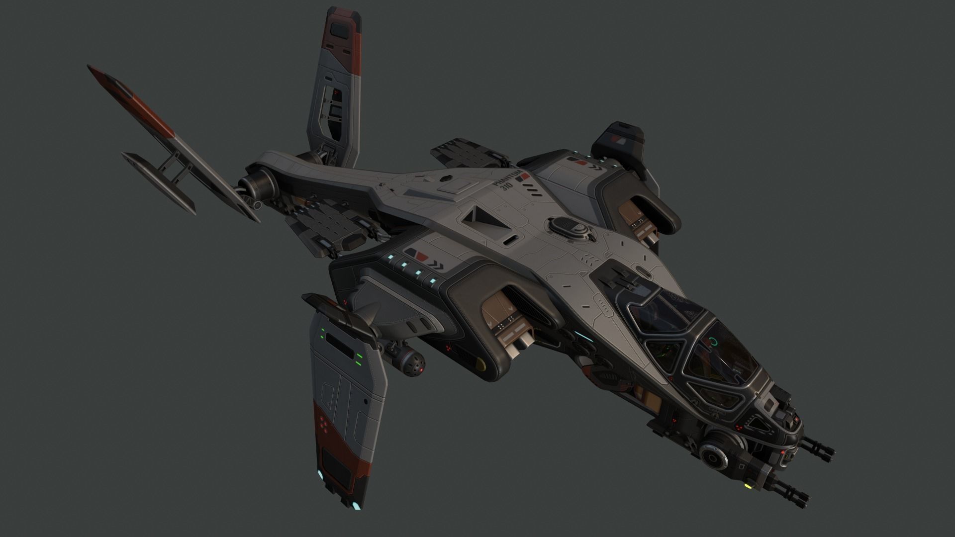 Phantom Aircraft Low-poly 3D model_1