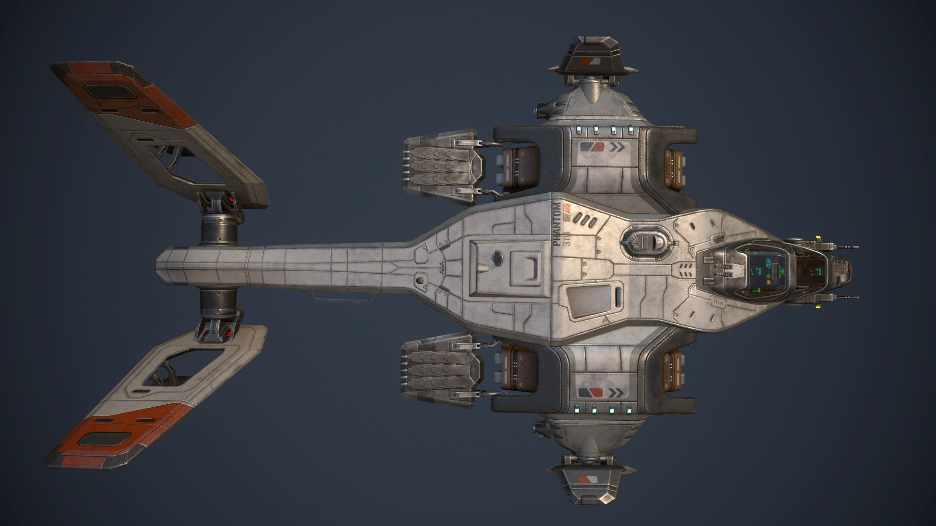 Phantom Aircraft Low-poly 3D model_25