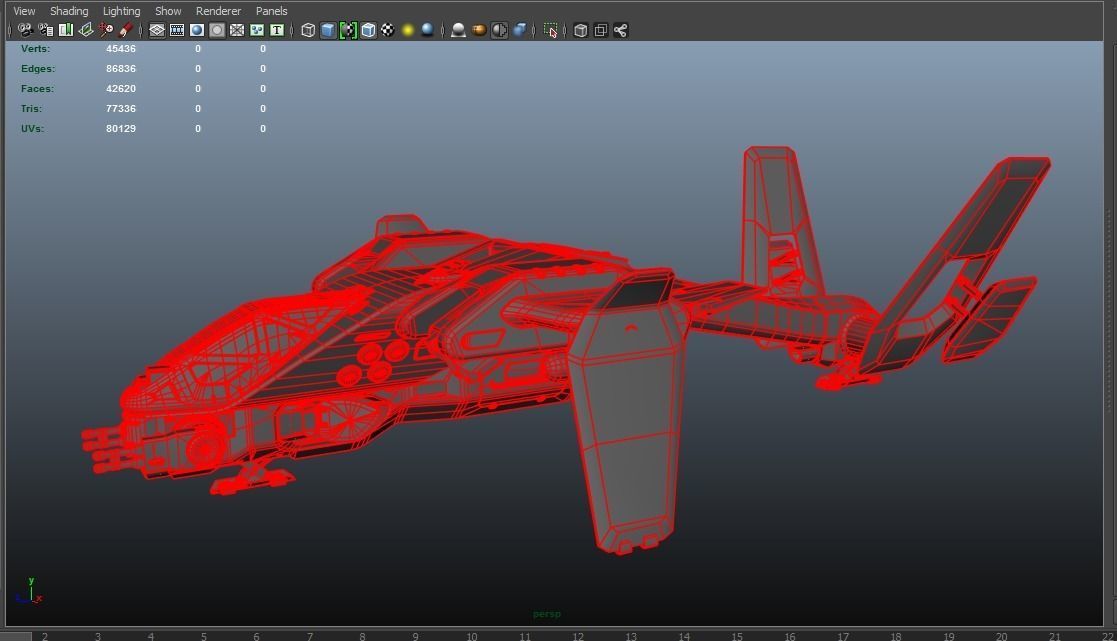 Phantom Aircraft Low-poly 3D model_32